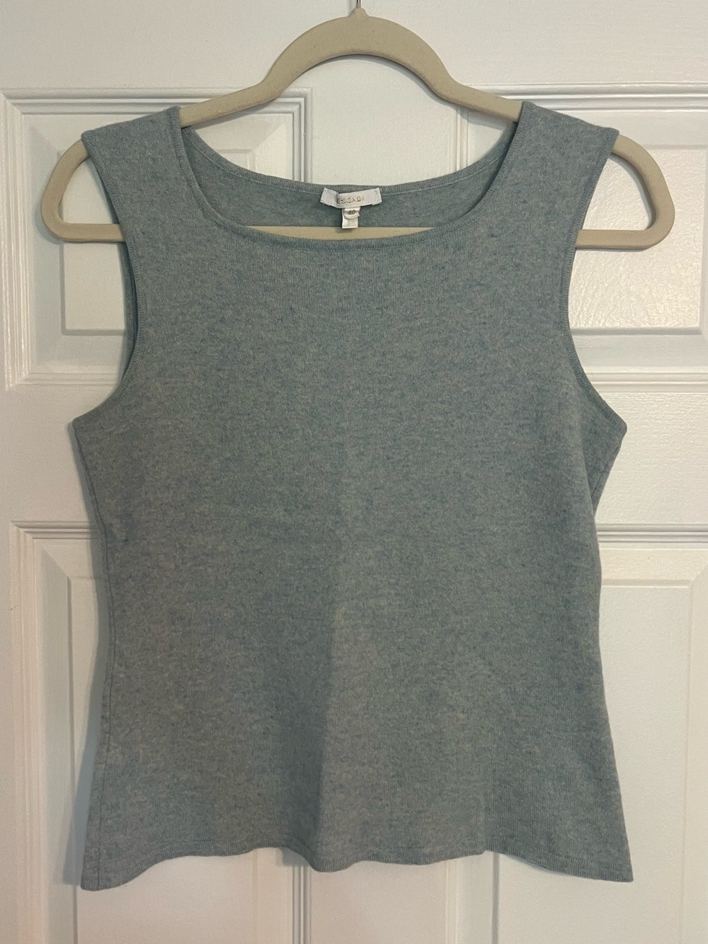 Escada Heather Blue Gray Wool/Cashmere/Silk Sweater Top